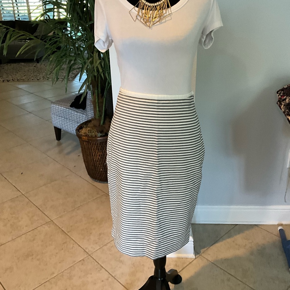 The Limited Black and White Striped Skirt